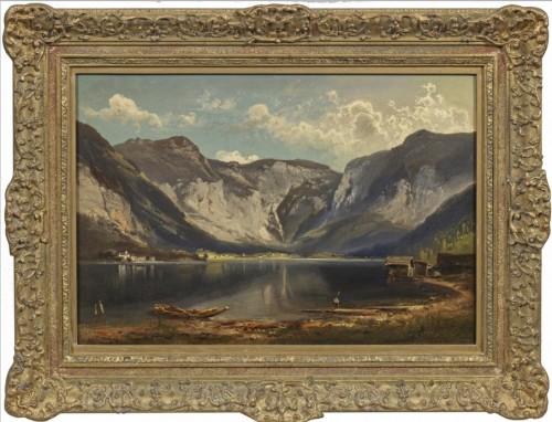 Vue de Hallstatt - Feldhütter Ferdinand (1842-1898) - Tableaux et dessins Style 