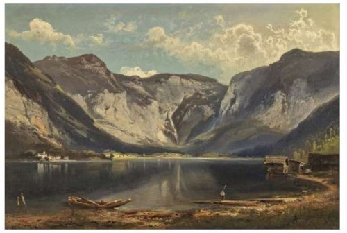 View of Hallstatt - Feldhütter Ferdinand (1842-1898) - 