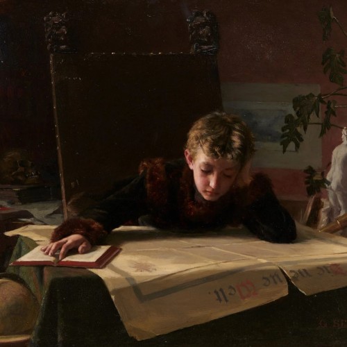 The New World - Gustav Seyfferth (act.1868-1876) - Paintings & Drawings Style 