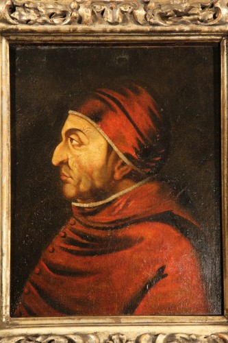 Ecole italienne début XVIIe - Portrait de profil du pape Sixte IV - Tableaux et dessins Style 