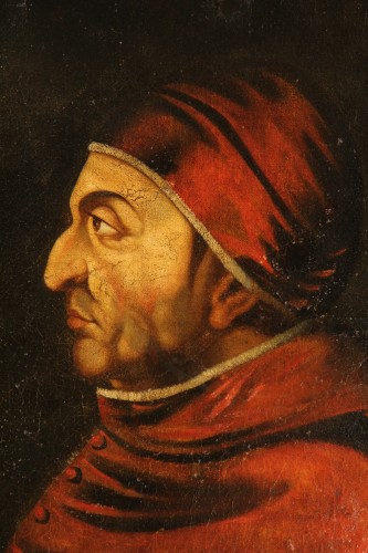 Tableaux et dessins Tableaux XVIIe siècle - Ecole italienne début XVIIe - Portrait de profil du pape Sixte IV
