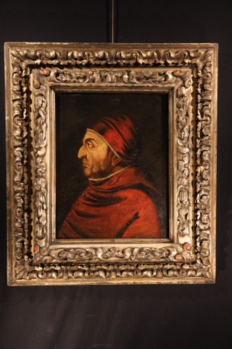Ecole italienne début XVIIe - Portrait de profil du pape Sixte IV - 