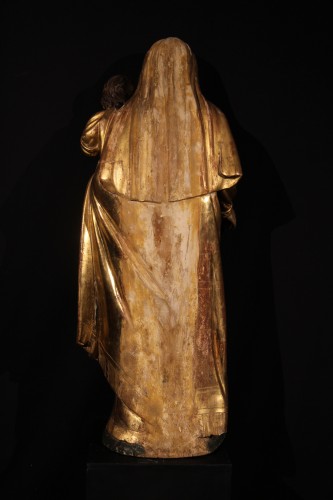 Vierge à l’Enfant en bois doré et polychrome, Sud de la France  XVIIIe siècle - 