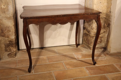 18th C Louis XV walnut wood console table - 