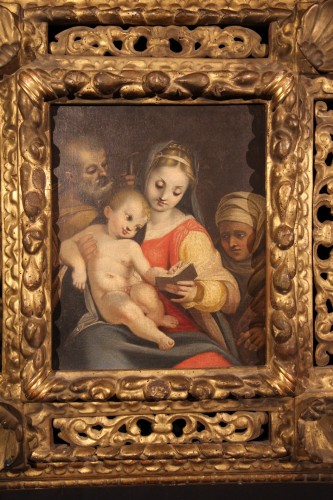 The Holy Family. 17th C Italian School - Paintings & Drawings Style 