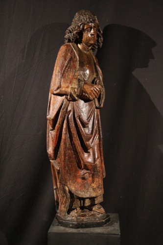 Sculpture Sculpture en Bois - Saint Jean de calvaire en noyer avec restes de polychromie, Allemagne du Sud XVe siècle