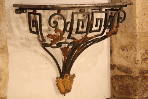 Late 18thC wall console Beaten iron - Furniture Style Transition