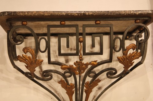 Late 18thC wall console Beaten iron - 