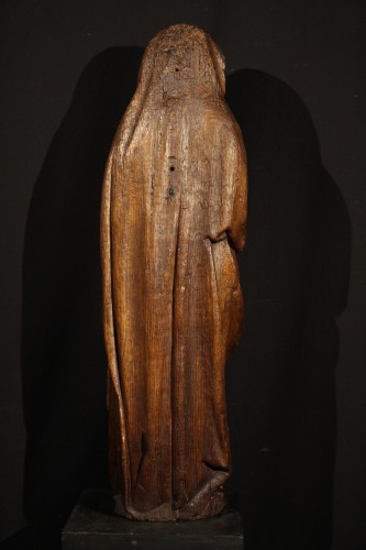 Early 16th C sorrowful Virgin in carved oak wood. Rhenish work. - 