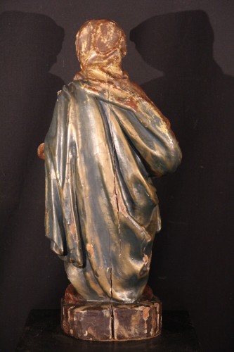 Statue en bois sculpté et polychromé de Ste Lucie de Syracuse, Espagne XVIIIe siècle - 