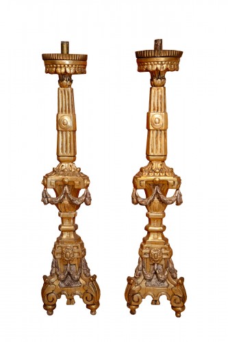 Importants porte-torchères, Baroque italien du 19e siècle