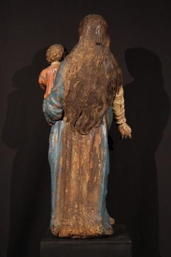  - Vierge à l’Enfant en bois sculpté et polychrome, Franche Comté fin XVIe