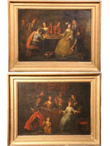 Teatime and Concert, 18th C Dutch school.