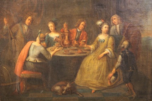 18th century - Teatime and Concert, 18th C Dutch school.