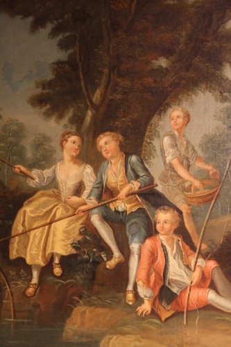 Ecole française du XVIIIe siècle, La partie de pêche