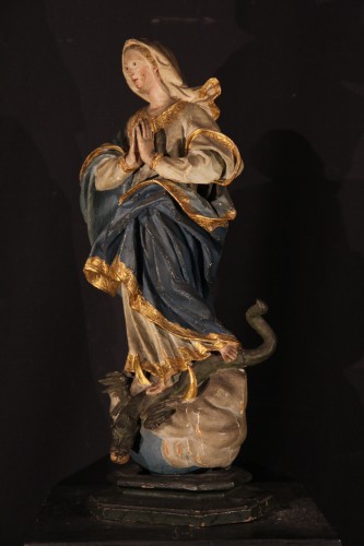 Virgin of the Immaculate Conception, Baroque work from Southern France - Sculpture Style 