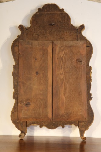 Mirrors, Trumeau  - 18th C gilded wooden beaded mirror known as «from Beaucaire». From Provence