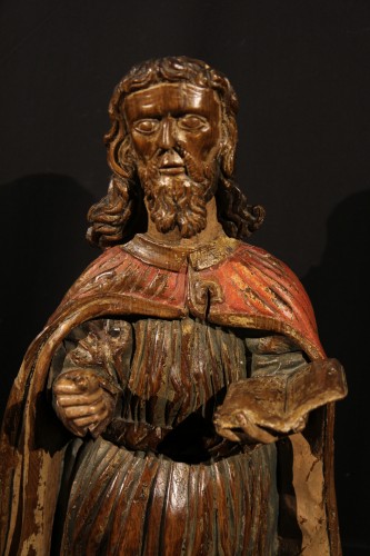 Saint Paul. Statue in walnut wood with traces of polychromy. From Spain. - Sculpture Style 