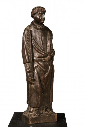 Saint diacre en chêne sculpté époque fin du XVe