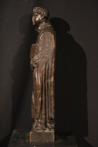 Saint diacre en chêne sculpté époque fin du XVe - Chatelan Antiquités