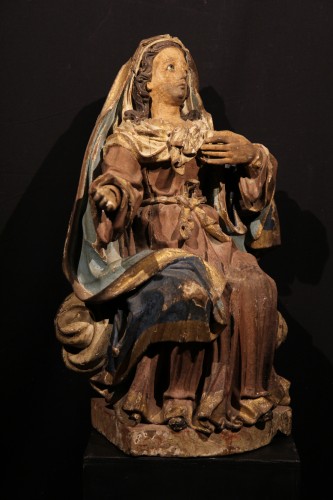 Sculpture Sculpture en Bois - Vierge de l’Assomption, Provence début XVIIIe siècle