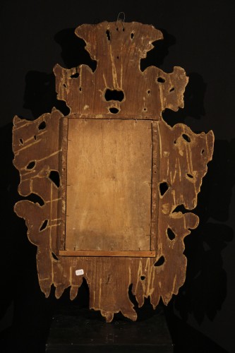 Pair of carved and gilded wood mirrors, Italian work of the Barochetto - Mirrors, Trumeau Style 