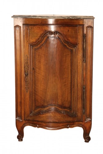 18th C Rare pair of Louis XV Provencal corner cabinets