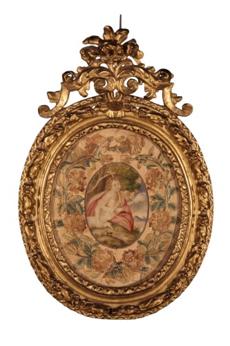 Miniature on paper representing St. John the Baptist., France late 18th century