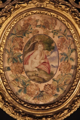 Religious Antiques  - Miniature on paper representing St. John the Baptist., France late 18th century