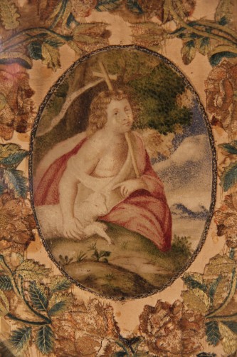 Miniature on paper representing St. John the Baptist., France late 18th century - 