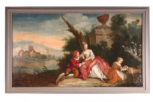 18th c french school  gallant scenes