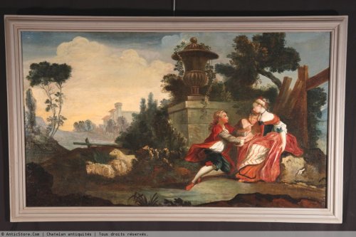 18th c french school  gallant scenes - Paintings & Drawings Style 