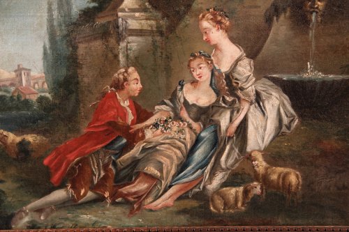 18th c french school . « galant scene  »   - Paintings & Drawings Style 