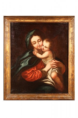 Oil on canvas 18th C Italian School "Virgin and Child"