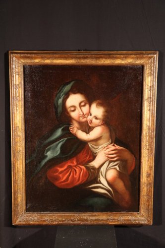 Paintings & Drawings  - Oil on canvas 18th C Italian School &quot;Virgin and Child&quot;