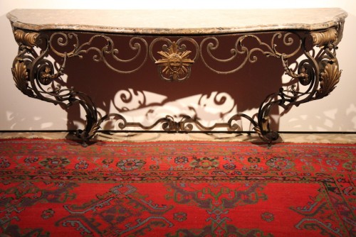 Large 18th C wrought iron console table from Provence - Furniture Style 