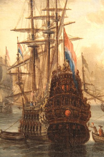  - Dutch school Peter Van de Velde -  Port Scene, Imaginary Harbor