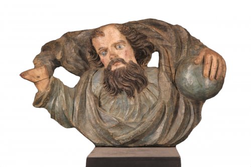 17th C Sculpture God the Father with the globe