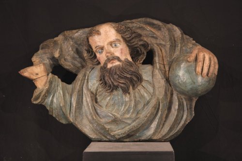 Sculpture  - 17th C Sculpture God the Father with the globe