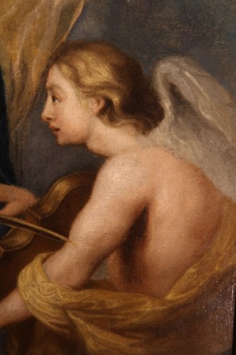 Virgin and Child with musician angels - 17th C French school. - 