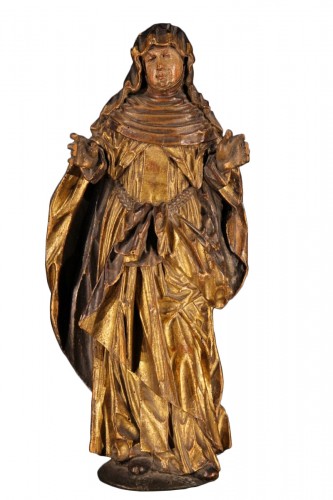 Statue representing a Saint nun. Piedmontese work circa 1600.