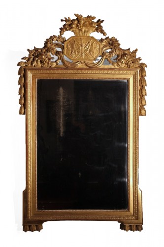 Late 18th C  Louis XVI mirror in carved and gilt wood From Provence