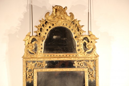 French 18thC carved giltwood mirror - Mirrors, Trumeau Style French Regence