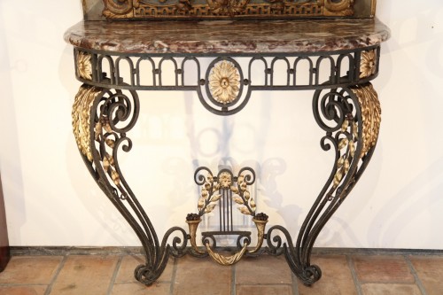 Antiquités - A late 18th century wrougth iron Console