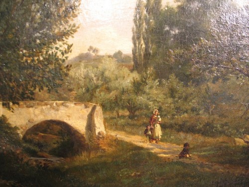 Landscape with figures - Louis Aimé JAPY (1840-1916) - Paintings & Drawings Style 