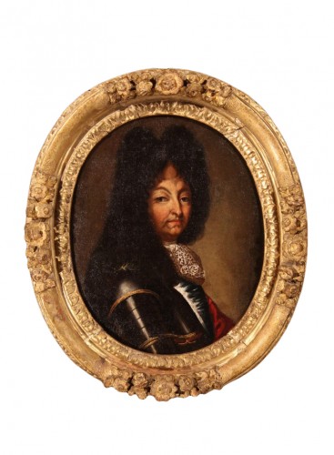 Portrait of Louis XIV in armour - French school of the 17th C 