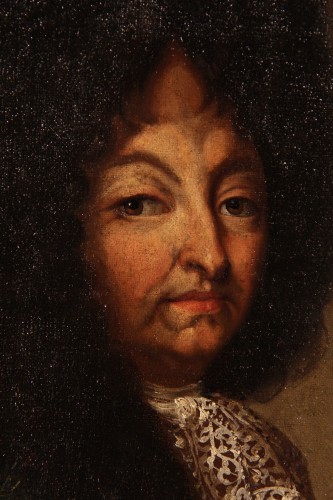 Portrait en armure de Louis XIV - Ecole française du XVIIe siècle - Tableaux et dessins Style 