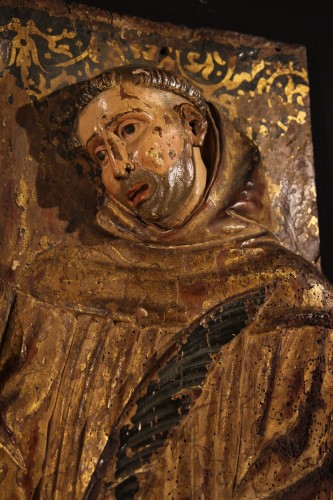 Sculpture  - 16thC Pair of Saints Abbots,. Spain
