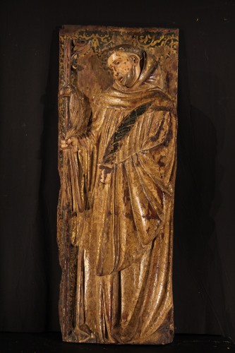 Paire de Saints Abbés sculptés, Espagne XVIe siècle - 