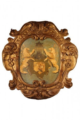 Important cartouche baroque. Travail hispano-flamand. Epoque XVIIe